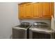 Modern laundry room with stainless steel washer and dryer at 200 Daniel Ridge Ln, Roxboro, NC 27574