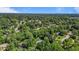 Scenic aerial view showcases lush green neighborhood with tree-lined streets and houses in a serene setting at 2053 Nottingham Ln, Burlington, NC 27215
