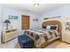 Cozy bedroom featuring blue walls, a nautical theme, and a comfortable bed at 241 Serenity Hill Circle Cir, Chapel Hill, NC 27516
