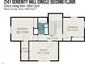 Second floor plan featuring an office, two bedrooms and a bathroom layout. Attic is included too at 241 Serenity Hill Circle Cir, Chapel Hill, NC 27516