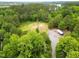 A high angle shot of the property and surrounding wooded areas at 3906 Union Ridge Rd, Burlington, NC 27217