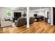 Spacious living room featuring wood floors, a TV, a pool table and comfortable furnishings at 3906 Union Ridge Rd, Burlington, NC 27217