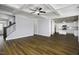 Open living space featuring access to the kitchen, staircase and hardwood flooring at 170 Kinsale Ct, Garner, NC 27529