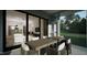 Inviting outdoor patio with dining table and chairs, perfect for entertaining and relaxation at 1804 Pershing Rd, Raleigh, NC 27608