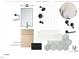 Hall bath design featuring a modern vanity with gray hexagonal floor tiles and matte black shower fixtures at 1806 Pershing Rd, Raleigh, NC 27608