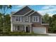 Charming two-story home featuring board and batten siding, a brick facade, and a welcoming covered front porch at 245 Tidal Pool Way, Cary, NC 27519