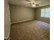 Bedroom with a ceiling fan and natural light from the window at 3110 Fieldstone Ln, Mebane, NC 27302