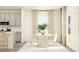 Bright dining area with white table, cushioned chairs, and natural light from the window at 540 Morning Light Dr, Angier, NC 27501