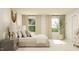 Bright bedroom boasts neutral tones, large windows, and stylish décor at 544 Morning Light Dr, Angier, NC 27501
