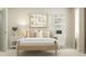 Bedroom featuring a bed with decorative pillows, a ladder shelf, and a bedside table at 544 Morning Light Dr, Angier, NC 27501