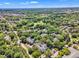 Expansive aerial view showcasing the property nestled among mature trees within the neighborhood at 700 Bishops Park Dr # 302, Raleigh, NC 27605