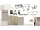 A design board featuring modern kitchen finishes and hardware, including gray cabinets and stainless steel appliances at 925 Kinglet House Rd, Knightdale, NC 27545