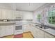 Bright kitchen features white cabinets and modern appliances at 102 W Weatherspoon St, Sanford, NC 27330