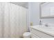 Cozy bathroom with shower and updated vanity features, perfect for a comfortable living experience at 110 Oak Park Dr, Benson, NC 27504