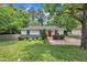 Charming single-story home featuring a well-manicured lawn and a vibrant red front door at 1717 Martin Luther King Jr Blvd, Raleigh, NC 27610