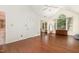 Bright bedroom with high ceilings and hardwood floors at 1720 Kingston Heath Way, Raleigh, NC 27604