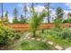 Landscaped backyard featuring a lush green lawn and mature trees at 182 Brendamoore Ct, Fuquay Varina, NC 27526