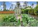 Lush backyard garden with diverse plants, offering fresh produce and a tranquil outdoor space at 182 Brendamoore Ct, Fuquay Varina, NC 27526