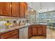 Kitchen sink with a view of the breakfast nook and backyard at 182 Brendamoore Ct, Fuquay Varina, NC 27526