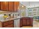 Kitchen sink with a view of the breakfast nook and backyard at 182 Brendamoore Ct, Fuquay Varina, NC 27526
