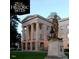 Exterior historic courthouse building with statue at 200 S Pettigrew St, Raleigh, NC 27610