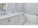 Luxurious bathroom with double vanity, soaking tub and marble floors at 3347 Ridgecrest Ct, Raleigh, NC 27607