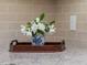 Kitchen close up with flowers, granite countertops, and tile backsplash at 3347 Ridgecrest Ct, Raleigh, NC 27607