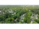A beautiful aerial view highlighting the home's leafy neighborhood at 3541 E Jameson Rd, Raleigh, NC 27604