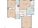 Upstairs floor plan featuring multiple bedrooms and baths including a primary suite with walk-in closet at 4001 Bostwyck Dr, Fuquay Varina, NC 27526