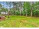 Expansive backyard showcasing mature trees and green lawn, perfect for outdoor activities at 4412 Thistlehill Ct, Raleigh, NC 27616