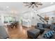 Open-concept living space featuring a dining area, living room, and kitchen at 4412 Thistlehill Ct, Raleigh, NC 27616
