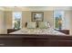 Close up of the bed in the spacious main bedroom, flanked by matching bedside tables at 5112 Highbury Grove Ln, Fuquay Varina, NC 27526