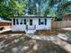 Charming white single-story home with black shutters and landscaped front yard at 600 Cecil St, Durham, NC 27707
