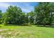 Backyard view with green grass and tall trees at 8509 Ashwood Dr, Raleigh, NC 27603