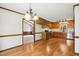 Open kitchen featuring wooden cabinets and modern stainless steel appliances at 8509 Ashwood Dr, Raleigh, NC 27603