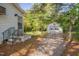 Fenced backyard with a detached garage, offering privacy and secure parking at 1109 N Pinkston St. St, Henderson, NC 27536