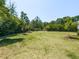 Large, level backyard surrounded by mature trees offers ample space for outdoor activities at 115 Founders Ridge Dr, Chapel Hill, NC 27517