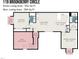 A detailed floor plan showing the layout of a house, including rooms and dimensions at 119 Brookberry Cir, Chapel Hill, NC 27517