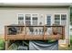 Well-maintained deck with outdoor seating, potted plant, and a grill, perfect for entertaining at 5501 Southern Cross Ave, Raleigh, NC 27606