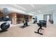 Well-equipped home gym with exercise equipment and a mirrored wall, adjacent to a sauna at 812 Stradella Rd, Raleigh, NC 27614
