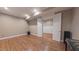 Spacious finished basement with hardwood flooring and white trim at 98102 Drummond, Chapel Hill, NC 27517