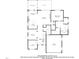First floor plan with a primary bedroom, living room, kitchen, office, dining area, laundry, garage, and foyer at 98102 Drummond, Chapel Hill, NC 27517