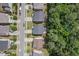An aerial view showcasing a neighborhood with manicured lawns and tree-lined streets, offering a picturesque setting at 1008 Justice Walk Ave, Morrisville, NC 27560