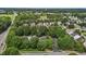 Community aerial view showcasing green spaces, pool, and meticulously maintained landscaping at 110 Fairchild Downs Pl, Cary, NC 27518