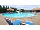 Inviting community pool with a water slide, umbrella-covered tables, and plenty of lounge chairs for relaxation at 1254 Salters St, Burlington, NC 27215