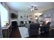Bright living room with a fireplace, and stairs in view at 1254 Salters St, Burlington, NC 27215