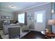 Bright office space with hardwood floors and gray walls at 1254 Salters St, Burlington, NC 27215