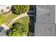 Top-down view showcasing the manicured lawn, walkways, and the unit's roof at 1313 Legacy Greene Ave, Wake Forest, NC 27587