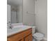 A simple bathroom with a vanity and a shower at 1313 Legacy Greene Ave, Wake Forest, NC 27587