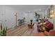 Bright living room boasts wood floors, modern decor, and a comfortable seating area at 145 Coleridge Ct, Carrboro, NC 27510